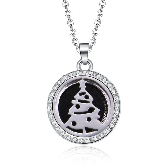 Aromatherapy Lockets necklace paw pattern Essential Oils Aroma Diffuser rhinestones locket Perfume Pendant Necklace cute gift