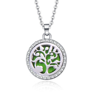 Aromatherapy Lockets necklace paw pattern Essential Oils Aroma Diffuser rhinestones locket Perfume Pendant Necklace cute gift