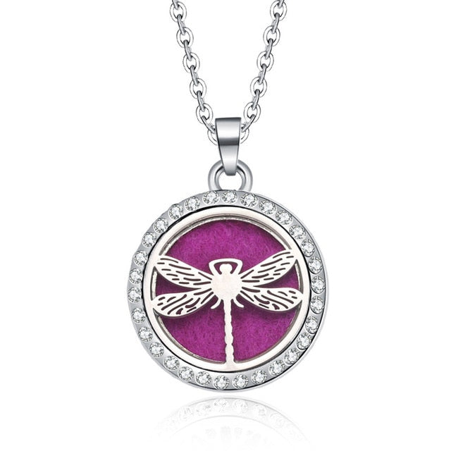 Aromatherapy Lockets necklace paw pattern Essential Oils Aroma Diffuser rhinestones locket Perfume Pendant Necklace cute gift