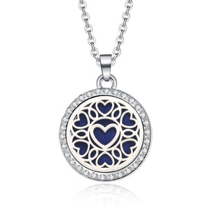 Aromatherapy Lockets necklace paw pattern Essential Oils Aroma Diffuser rhinestones locket Perfume Pendant Necklace cute gift