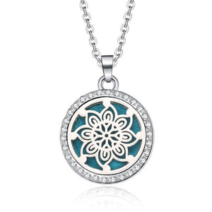 Aromatherapy Lockets necklace paw pattern Essential Oils Aroma Diffuser rhinestones locket Perfume Pendant Necklace cute gift