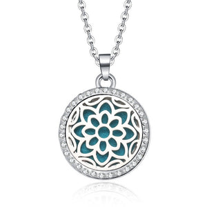 Aromatherapy Lockets necklace paw pattern Essential Oils Aroma Diffuser rhinestones locket Perfume Pendant Necklace cute gift