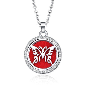 Aromatherapy Lockets necklace paw pattern Essential Oils Aroma Diffuser rhinestones locket Perfume Pendant Necklace cute gift