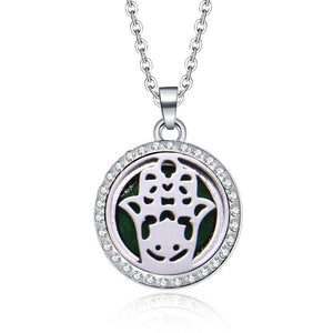 Aromatherapy Lockets necklace paw pattern Essential Oils Aroma Diffuser rhinestones locket Perfume Pendant Necklace cute gift