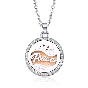 Aromatherapy Lockets necklace paw pattern Essential Oils Aroma Diffuser rhinestones locket Perfume Pendant Necklace cute gift