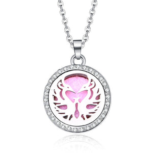 Aromatherapy Lockets necklace paw pattern Essential Oils Aroma Diffuser rhinestones locket Perfume Pendant Necklace cute gift