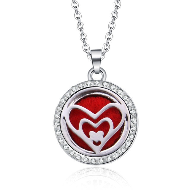 Aromatherapy Lockets necklace paw pattern Essential Oils Aroma Diffuser rhinestones locket Perfume Pendant Necklace cute gift