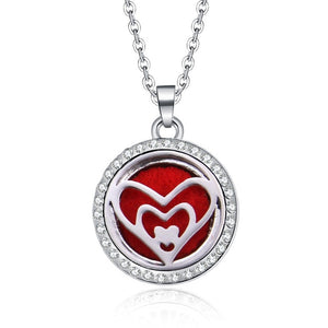 Aromatherapy Lockets necklace paw pattern Essential Oils Aroma Diffuser rhinestones locket Perfume Pendant Necklace cute gift