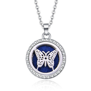 Aromatherapy Lockets necklace paw pattern Essential Oils Aroma Diffuser rhinestones locket Perfume Pendant Necklace cute gift