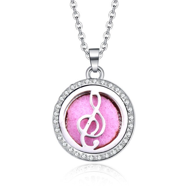 Aromatherapy Lockets necklace paw pattern Essential Oils Aroma Diffuser rhinestones locket Perfume Pendant Necklace cute gift