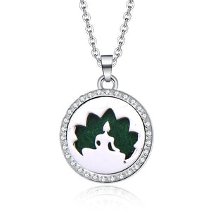 Aromatherapy Lockets necklace paw pattern Essential Oils Aroma Diffuser rhinestones locket Perfume Pendant Necklace cute gift