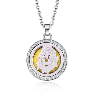 Aromatherapy Lockets necklace paw pattern Essential Oils Aroma Diffuser rhinestones locket Perfume Pendant Necklace cute gift