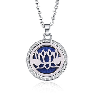Aromatherapy Lockets necklace paw pattern Essential Oils Aroma Diffuser rhinestones locket Perfume Pendant Necklace cute gift