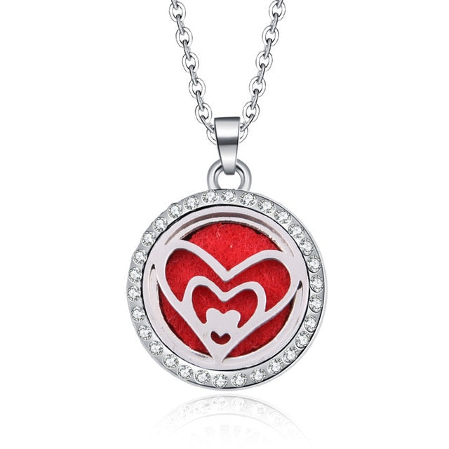 Aromatherapy Lockets necklace paw pattern Essential Oils Aroma Diffuser rhinestones locket Perfume Pendant Necklace cute gift