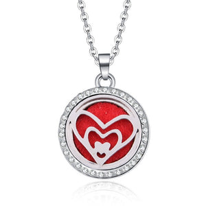 Aromatherapy Lockets necklace paw pattern Essential Oils Aroma Diffuser rhinestones locket Perfume Pendant Necklace cute gift