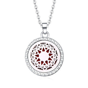 Aromatherapy Lockets necklace paw pattern Essential Oils Aroma Diffuser rhinestones locket Perfume Pendant Necklace cute gift