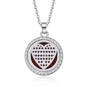 Aromatherapy Lockets necklace paw pattern Essential Oils Aroma Diffuser rhinestones locket Perfume Pendant Necklace cute gift