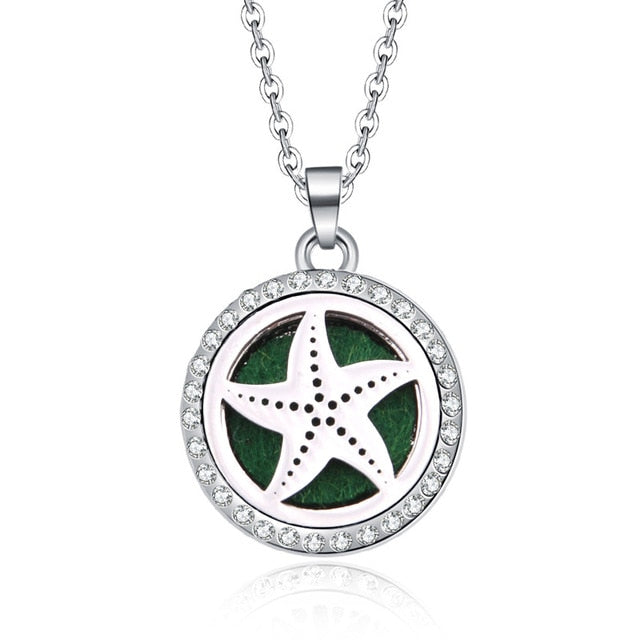 Aromatherapy Lockets necklace paw pattern Essential Oils Aroma Diffuser rhinestones locket Perfume Pendant Necklace cute gift